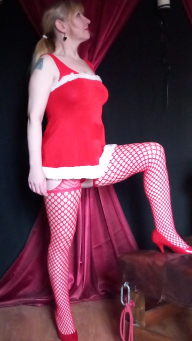 Lady Zeva: santa outfit gifted, so a little photo session